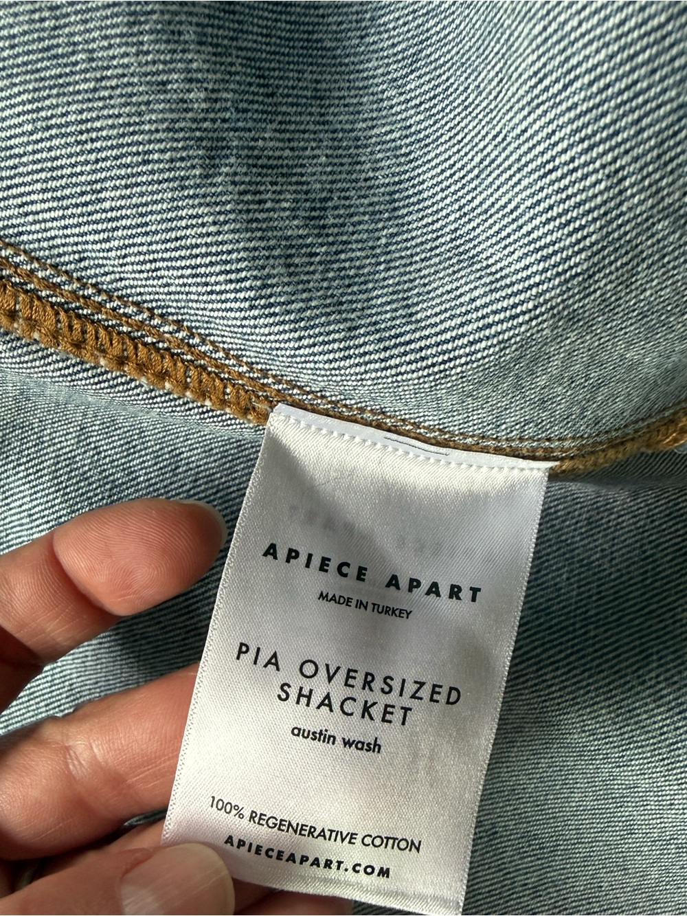 Apiece Apart Pia Oversized Shacket in the Austin Wash, size Medium. - Picture 8 of 8